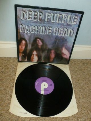 Deep Purple ‎ Machine Head Lp Uk 1st Press 1972 Purple Records Tpsa 7504 Poster