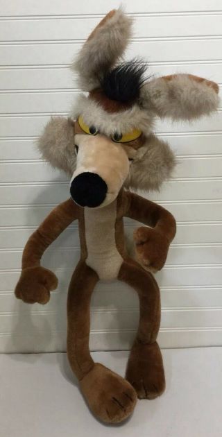 Vintage Wile E Coyote Large Plush Stuffed Warner Bros.  Mighty Star 30”