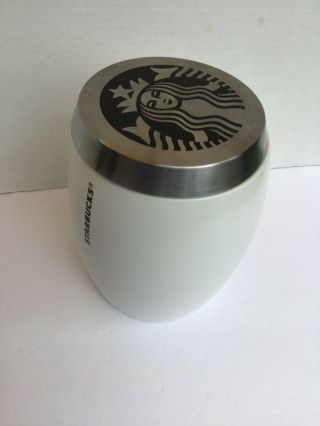 Starbucks Ceramic Siren White Coffee Bean Jar Canister Cookie Jar