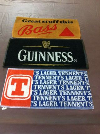 Bar Towels (3) Bass,  Guinness & Tennent 