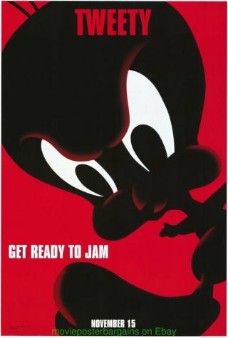 Spacejam Movie Poster Ds 27x40 Tweety Style Advance Michael Jordan Animation