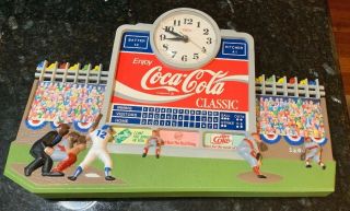 Vintage Coca Cola Clock Baseball Stadium Coke Classic Sprite Sign Machine Soda