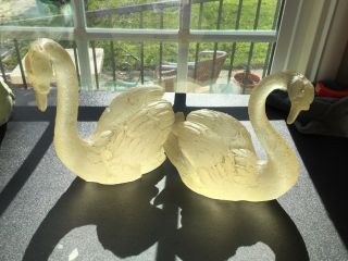 Vintage Glass Swans Large