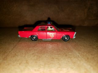 Vintage Lesney Matchbox 59 Ford Galaxie Fire Chief Car Regular Wheels 1966