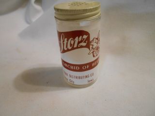Vintage Storz The Orchid Of Beer Salt Shaker Sioux City Iowa Advertising