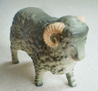 Vintage Beautifully Hand Painted Ceramic Ram Sheep Lamb Figurine Made Japan