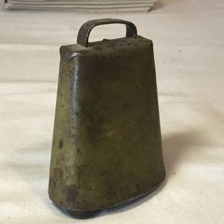Antique Metal Cow Bell 5 " Tall.  4 " Wide