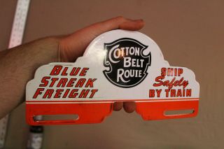 Cotton Belt Route Rr Plate Topper Porcelain Sign Gas Oil Car Service Farm 66