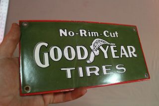 Goodyear Rubber Tires No - Rim - Cut Porcelain Sign Gas Oil Car Farm 66