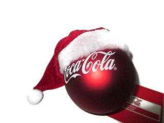 Coca - Cola Kurt Adler Santa Hat And Coca - Cola Christmas Ornament -