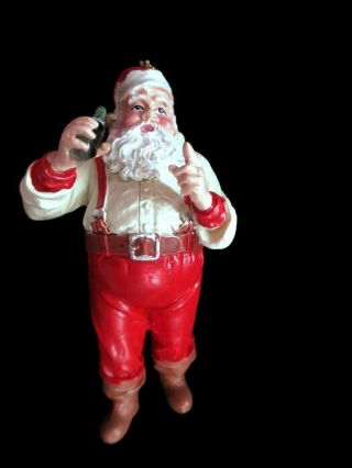Coca - Cola Kurt S Adler Santa With Contour Bottle Holiday Christmas Ornament