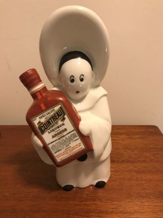 Vintage French Ceramic Cointreau Bottle With Nun