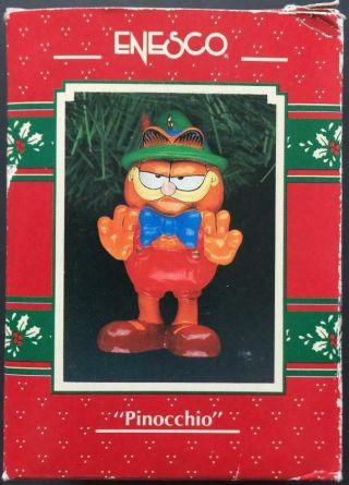 Garfield Pinocchio Enesco Ornament 1991 1992 1993 3