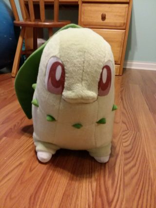 Rare Chikorita Pokemon 2001 Plush Stuffed Animal Tomy Usa Big Lifesize 14 " / 35cm