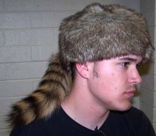 2 Adult Size Raccoon Tail Hat Fur Raccoons Animal Tails Novelty Cap Hats