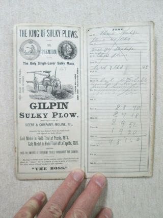 1877,  Advertising Pocket Diary,  John Deere 2