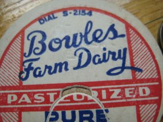 IND Indiana milk cap,  Bowles Farm Dairy,  Coverland,  Posey Township,  Clay County,  lid 2