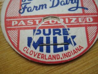 IND Indiana milk cap,  Bowles Farm Dairy,  Coverland,  Posey Township,  Clay County,  lid 3