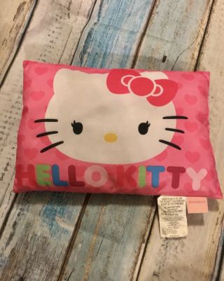Hello Kitty Pink Mini Pillow With Hearts And Hello Kitty Spelled Out 11 X 15