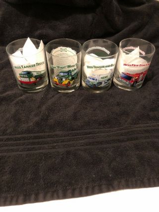 Hess Toy Truck 1996 Classic Truck Series Collectible Glasses Lmt Ed.  (set Of 4)