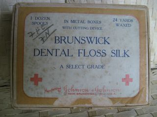 Vintage Johnson & Johnson Brunswick Dental Floss Silk - Box Only