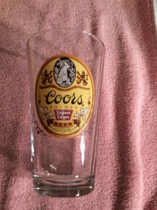 Coors Golden Export Lager Beer - - Pint Glass - - - - - - Vgc