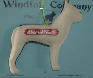 Boston Terrier Dog Velour & Ultra Suede Christmas Canine Ornament 1 by WC 2