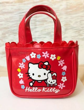 Vintage Hello Kitty Purse Bag Pvc Plastic 2001 Red Collectible Toy Japan