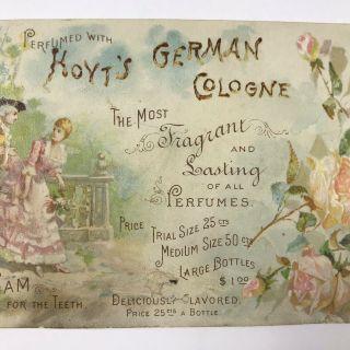 1890 Hoyts German Cologne J.  W.  O ' Sullivan Burlington VT Vermont Trade Card 4