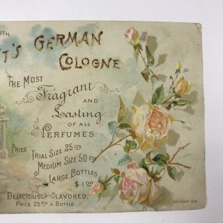 1890 Hoyts German Cologne J.  W.  O ' Sullivan Burlington VT Vermont Trade Card 5