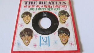 The Beatles Rare 45 & Pic Sleeve Vee - Jay Lbl Merry X - Mas / Happy Year