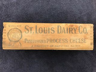 St Louis Dairy Co Cheese Wood Box Vintage - Old dovetailed corners 3