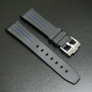 20mm Rubber Watch Strap Watch Band With Curved Ends For Rolex