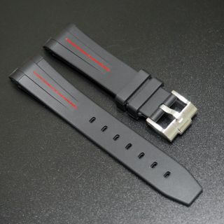 20mm Rubber Watch Strap Watch Band With Curved Ends For Rolex 2