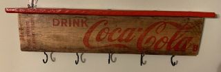 Coke Vintage Soda Crate Shelf 3 With Hooks