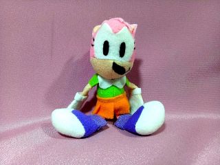 Rare Sonic The Hedgehog The Fighters Amy Rose 4 " Plush Keychain Sega Prize 1996