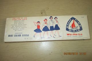 Vintage Camp Fire Girls Empty Chocolate Cream Sticks Box