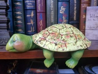 Turtle Shelf Sitter Handpainted Ceramic Dorm Room