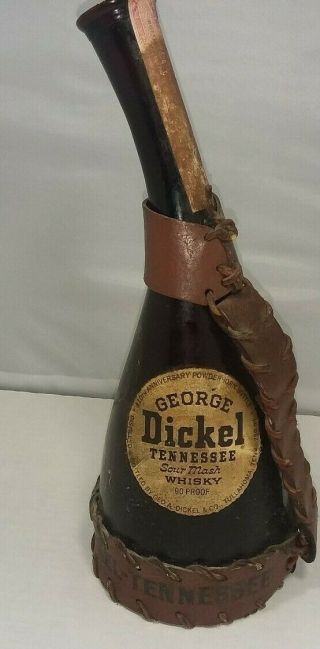 Vintage 1960s George Dickel Tennessee Whisky Amber Souvenir Bottle