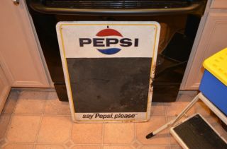 1970 Pepsi Chalk Board " Say Pepsi Please " By Stout Signs - Soda Display Sign M1032