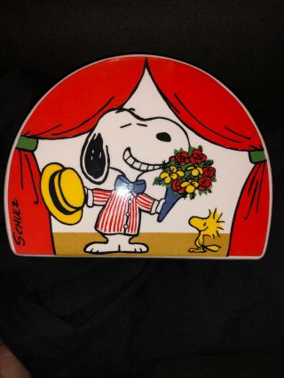 Peanuts Snoopy Rare Ceramic Vase W/ Vibrant Colors Flowers For Wstock
