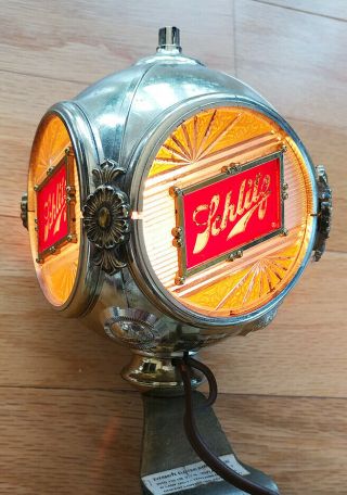 Vintage Schlitz Beer Lighted Bar Wire Napkin Salt And Pepper Shaker Holder Sign