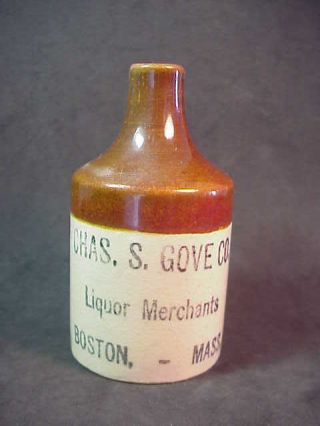 Charles Gove Liquor Merchants - Boston Massachusetts - Miniature Whiskey Jug