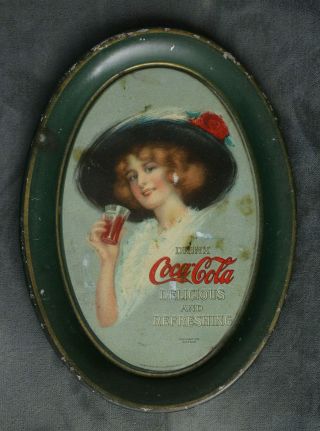 Authentic 1912 Coca Cola Hamilton King Girl Change Tip Tray Wolf & Co.