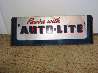 Vintage Rewire With Auto - Lite Metal Wire Dispenser Dealer Display Sign