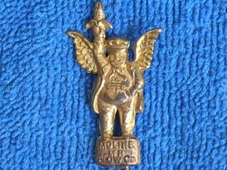 Antique Moline MP Plow Co Flying Dutchman Stamped Brass Advertising Stickpin 4