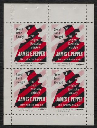 James E.  Pepper Kentucky Whiskey Poster Stamp