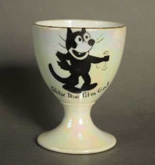 Ca 1920 Felix The Cat Early Silent Cartoon Film Egg Cup - Wilton China England
