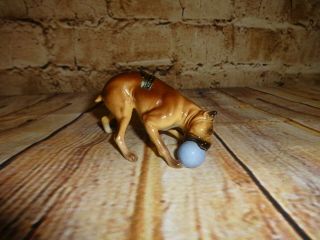 Vintage Boxer Dog Figure Hagen - Renaker 1953 Ball In Mouth 3.  25 "