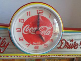 Vintage Burwood 1950 ' s Family Drive In Diner Coca Cola Wall Clock 1988 2